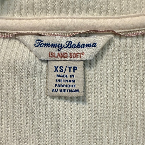 Tommy Bahama Island Soft White Ribbed Sweater - Picture 2 of 7